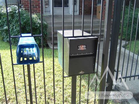 mail box for steel gate|fence mounted mailboxes.